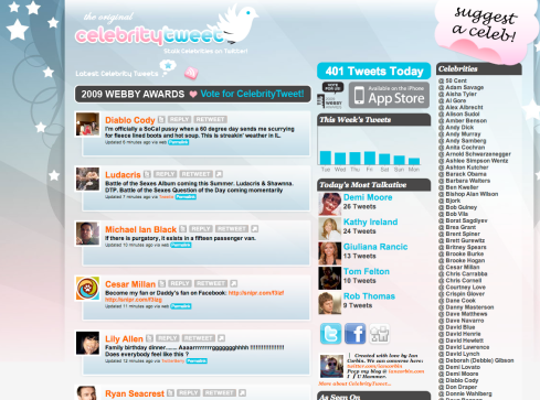CelebrityTweet Homepage